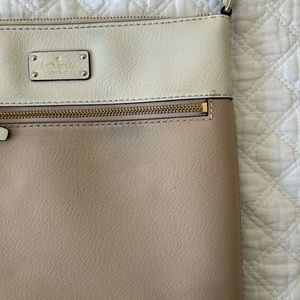 Kate Spade crossbody purse bag real leather white tan strap genuine cream